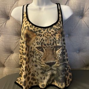 Guess Leopard Racer Back Top Medium